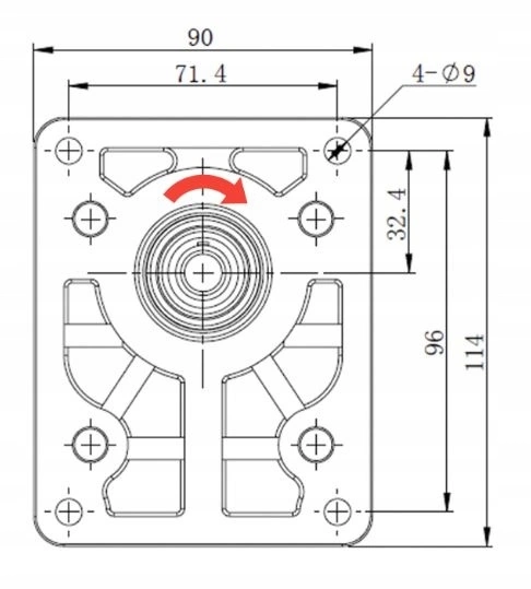 Hydraulische Zahnradpumpe 22ccm 33L, Hydraulikpumpe BG 2, Rechtsdrehrichtung. Ölanschluss: flanschverbindend. Drehrichtung: rechts