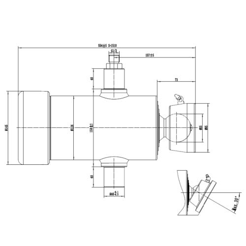 Teleskopzylinder 4-stufig, Hub 1510mm 124/4/1510, Tragfähigkeit 10 Tonnen