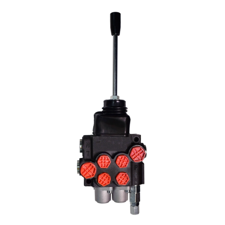 Handsteuerventil, Handhebelventil, Hydraulikverteiler, Hydraulikventil mit Kreuzhebel-Joystick. 2-fach Doppelwirkende, 40L