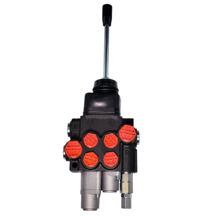 Handsteuerventil, Handhebelventil, Hydraulikverteiler, Hydraulikventil mit Kreuzhebel-Joystick. 2-fach - 1xDoppelwirkende 1xDoppelwirkende mit Schwimmstellung , 40L