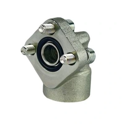 Flanschverschraubung 1/2" Ölanschluss für eine Zahnradpumpe DRUCKANSCHLUSS
