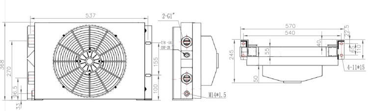 Hydraulikölkühler mit Thermostat AH1417T-CA 150L/min 12V