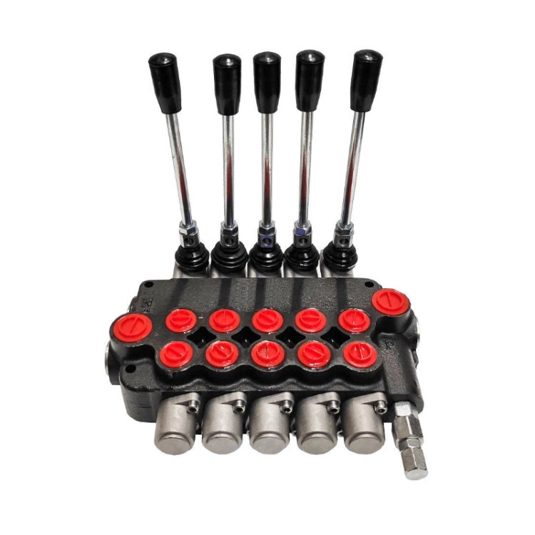 Handsteuerventil, Handhebelventil, Hydraulikventil. 5-fach Doppelwirkende, 80L