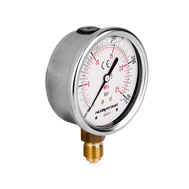 Manometer, Hydraulik Manometer 0-250bar 1/4" 63mm