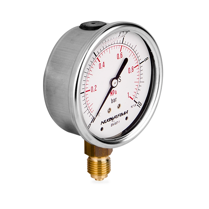 Manometer, Hydraulik Manometer 0-10bar 1/4" 63mm