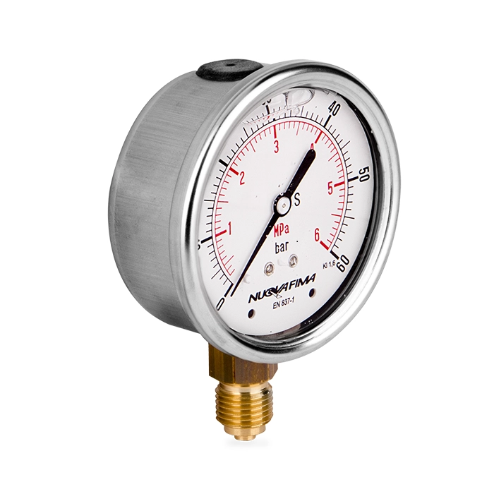 Manometer, Hydraulik Manometer 0-60bar 1/4" 63mm