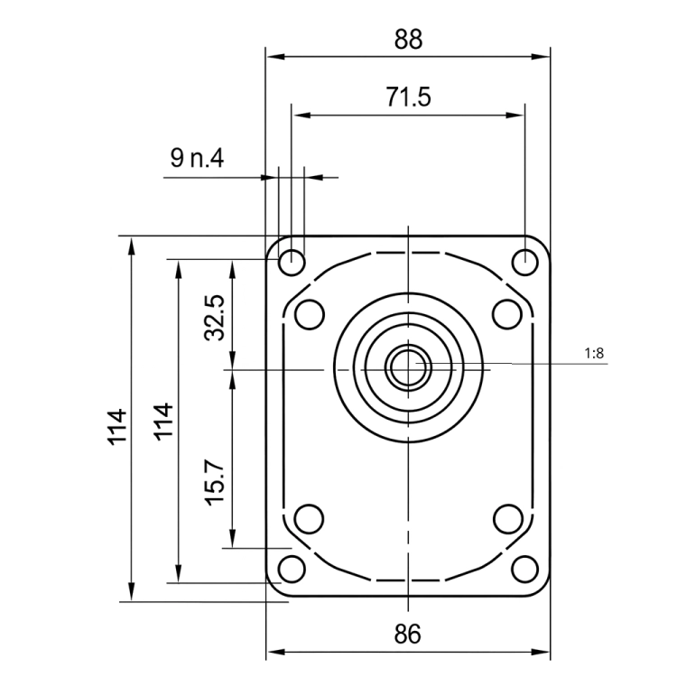 Hydraulische Zahnradpumpe 18ccm 27L, Hydraulikpumpe BG 2, Rechtsdrehrichtung, Ölanschlüsse 3/4" und 1/2"