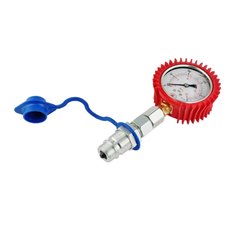 Glyzerin Manometer 0-400 BAR 63mm. Set mit Schnellkupplung Stecker EURO ISO