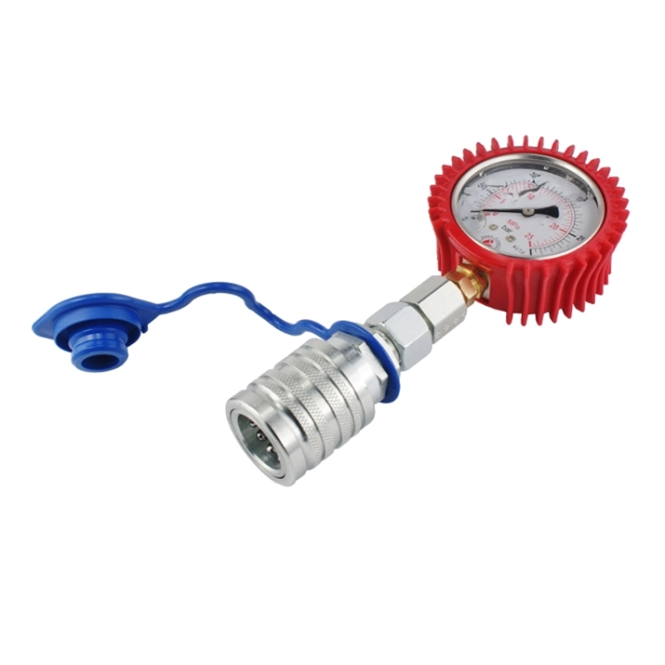 Glyzerin Manometer 0-400 BAR 63mm. Set mit Schnellkupplung Steckdose EURO ISO