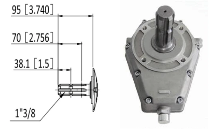 Zapfwellengetriebe 1:3,8, 20kw mit hydraulikpumpe BG2. Mit Zwei PTO Welle