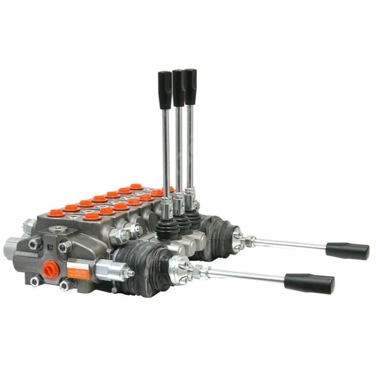 Hydraulikventil für Forstmaschinen, Forstkranen, Forwardern. Handsteuerventil 7-fach, 80L/min