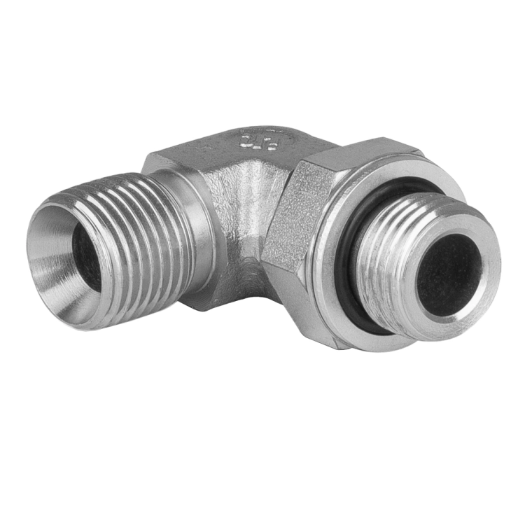 Hydraulik Winkel Einschraubstutzen. Außengewinde - BSP 1/8” - 1/8” mit Gegenmutter