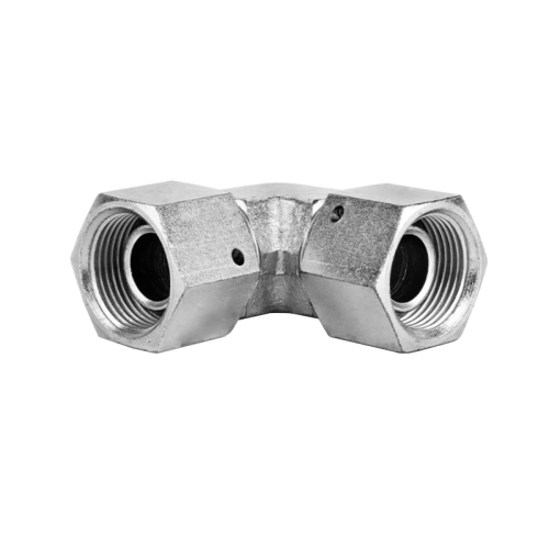 Hydraulik Winkel Einschraubstutzen mit zwei Überwurfmutter. Gewinde - 1”